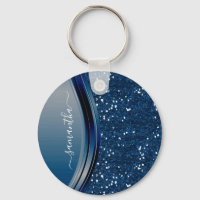 Nome manuscrito Marinho Blue Metal Glitter