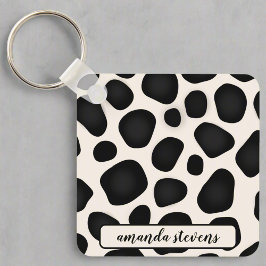 Chaveiro Nome Personalizado Abstrato de Padrão de Tipografi