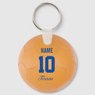 Chaveiro Nome personalizado azul alaranjado da bola de