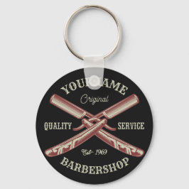 Chaveiro NOME Personalizado Barber Hetero Razor Barbershop