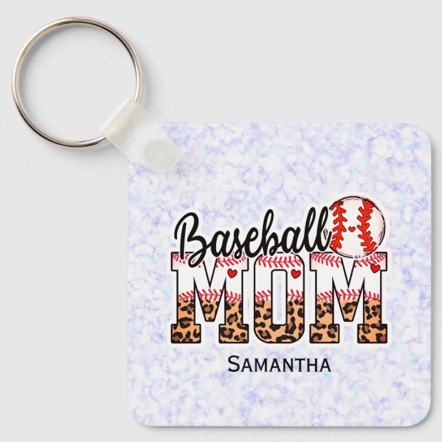 Chaveiro Nome personalizado Baseball Mãe | DIA DE AS MÃES (Frente)