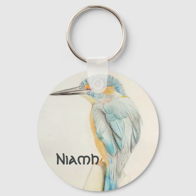 Chaveiro Nome personalizado Belo toque de chave de pássaro (Frente)
