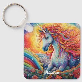 Chaveiro Nome Personalizado Belo Unicórnio
