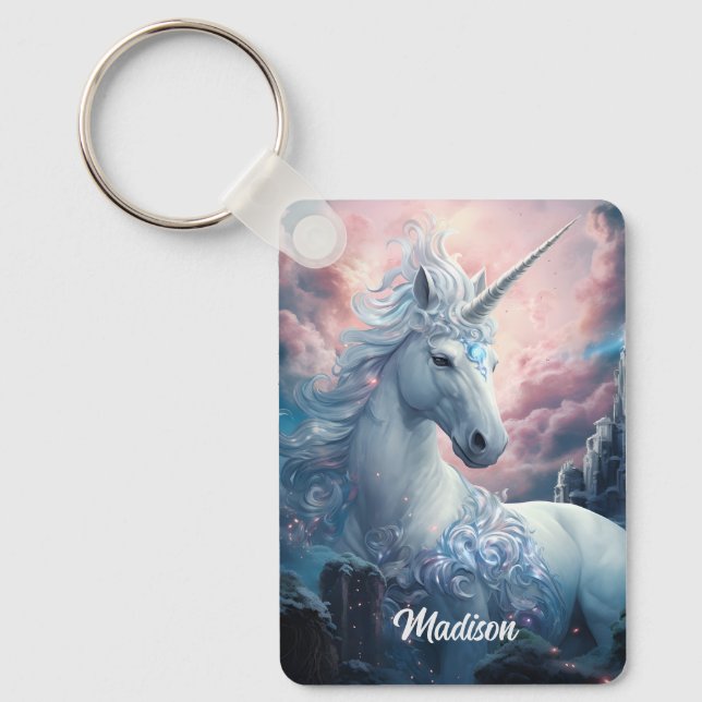 Chaveiro Nome Personalizado Belos Unicórdios (Frente)