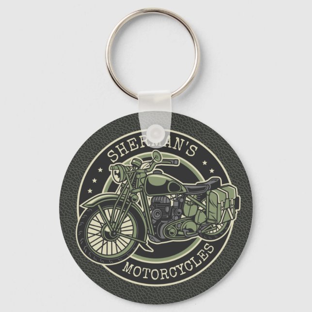 Chaveiro NOME Personalizado Biker de Motocicletas Militar R (Frente)