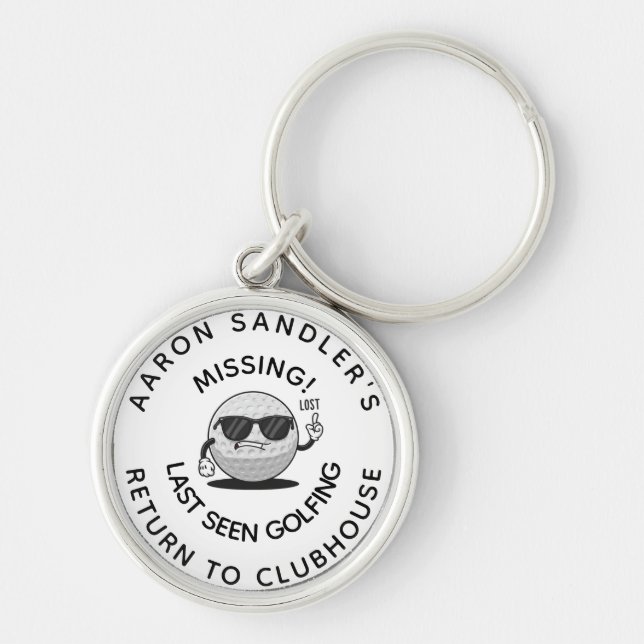 Chaveiro Nome Personalizado Bolas De Golfe Perdidas Para Go (Frente)