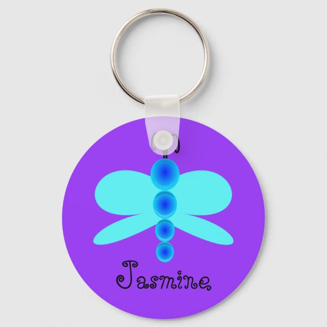 Chaveiro Nome Personalizado Borboleta Azul Bonito (Frente)