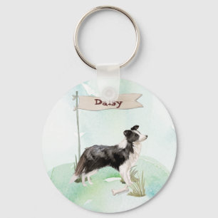 Chaveiro Nome Personalizado Border Collie Cão de Estimação