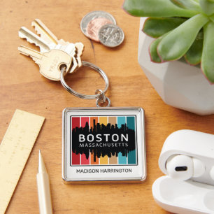 Chaveiro Nome Personalizado Boston Massachusetts