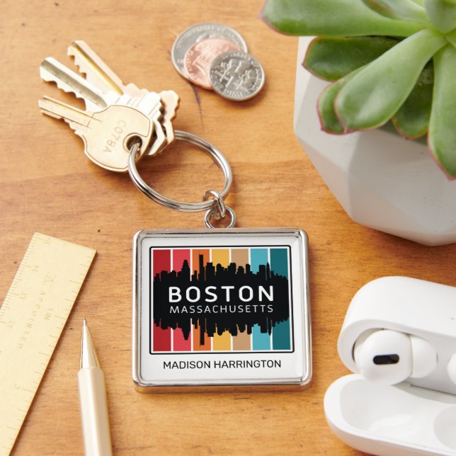 Chaveiro Nome Personalizado Boston Massachusetts (Mesa)