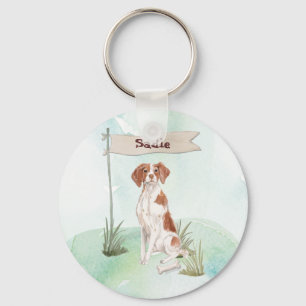 Chaveiro Nome personalizado Brittany Pet Dog