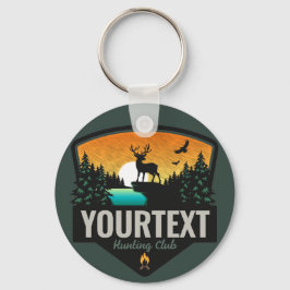 Chaveiro NOME Personalizado Caça Selvagem de Elk Sunset