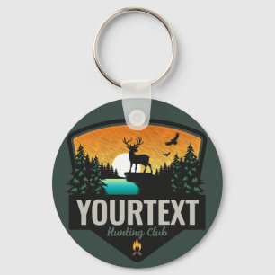 Chaveiro NOME Personalizado Caça Selvagem de Elk Sunset