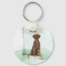 Chaveiro Nome Personalizado Cachorro Labrador Chocolate