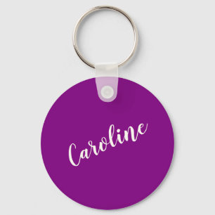 Chaveiro Nome Personalizado Caligrafia Minimalista Roxo
