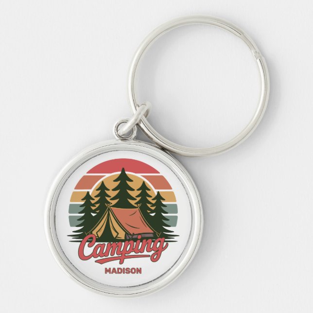 Chaveiro Nome Personalizado Camping (Frente)