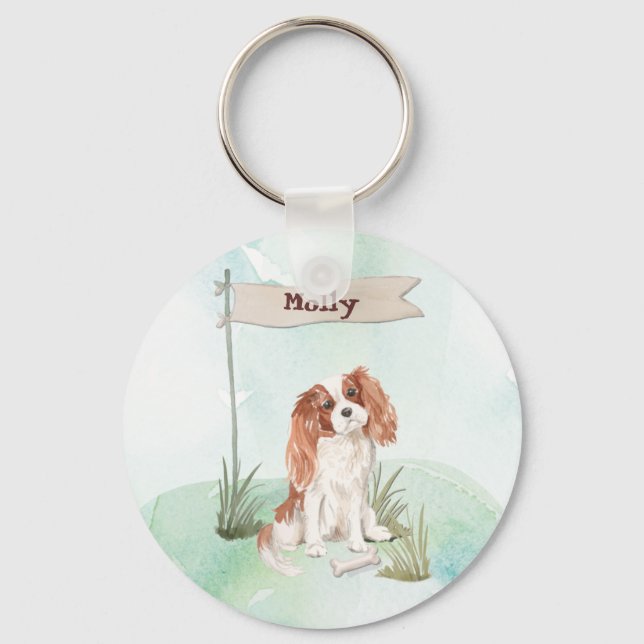Chaveiro Nome Personalizado Cavalier King Charles Spaniel P (Frente)