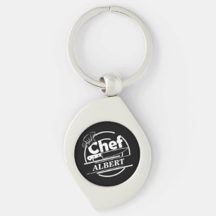 Chaveiro Nome Personalizado Chef Preto