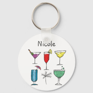 Chaveiro Nome Personalizado Cocktail Álcool Bebidas Verão