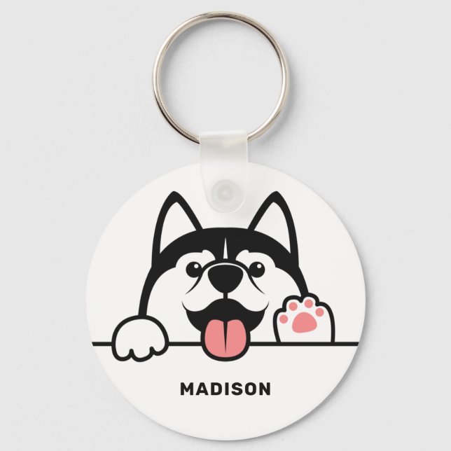 Chaveiro Nome Personalizado Cole Siberian Husky (Frente)