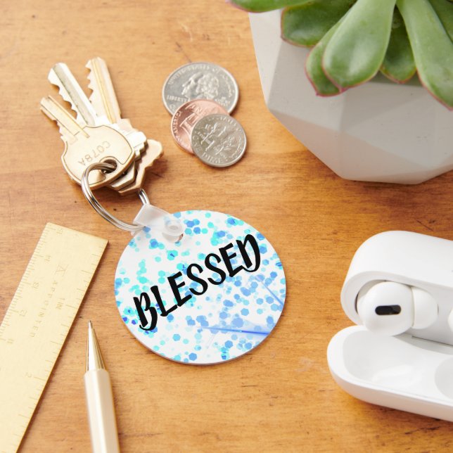 Chaveiro Nome Personalizado com BLESSED Inspirador (Mesa)