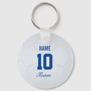 Chaveiro Nome Personalizado da Bola de Futebol do White Blu