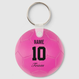 Chaveiro Nome Personalizado da Bola de Futebol Preto Cor-de