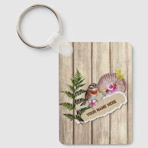 Chaveiro Nome Personalizado da Pintura de Óleo de Madeira T