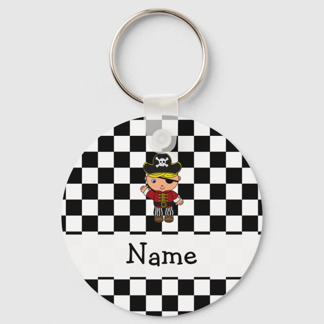 Chaveiro Nome personalizado damascos brancos pretos piratas (Frente)
