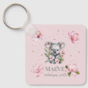Chaveiro Nome Personalizado Data de Nascimento Koala Bear