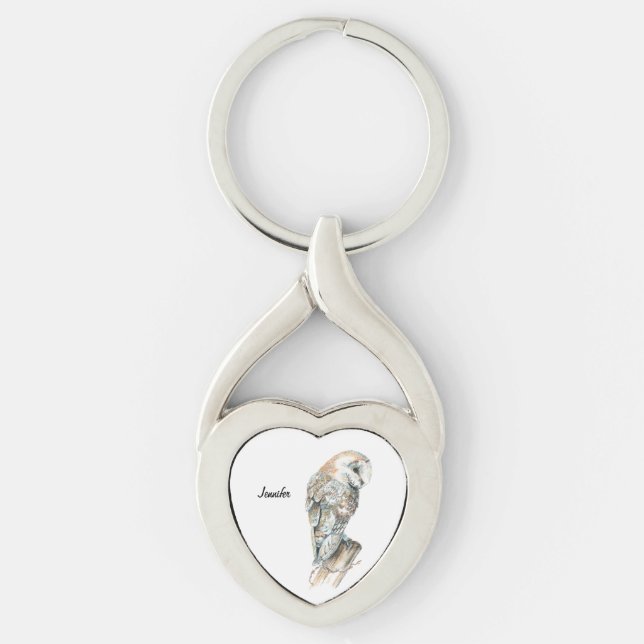 Chaveiro Nome Personalizado de Arte Natureza do Pássaro de  (Frente)