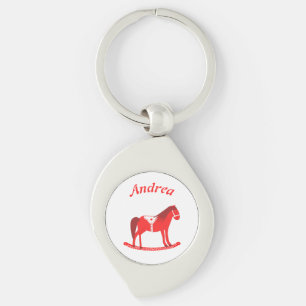 Chaveiro Nome Personalizado de Cavalo Rocking no Natal esca