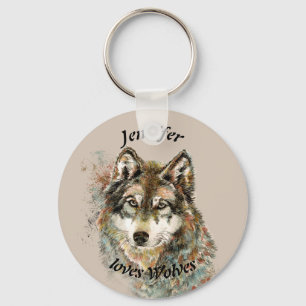 Chaveiro Nome Personalizado de Citação de Wolf de Lobos de