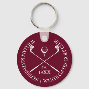 Chaveiro Nome Personalizado de Clube de Golfe Clássico Burg