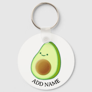 Chaveiro Nome Personalizado de Desenho do Avocado Verde Bon