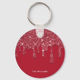 Chaveiro Nome Personalizado de Drivers de Glitter Vermelho