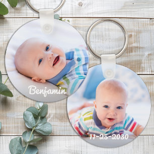 Chaveiro Nome Personalizado de Foto para Bebês e Aniversári