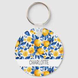 Chaveiro Nome Personalizado de Fruta Tropical Padrão de Lim