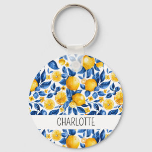 Chaveiro Nome Personalizado de Fruta Tropical Padrão de Lim