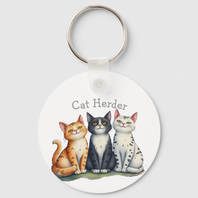 Chaveiro Nome Personalizado de Gato Engraçado Nome Cat Love (Frente)