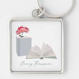 Chaveiro Nome Personalizado de Leitura de Livros Botânicos