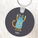 Chaveiro Nome Personalizado de Nigel Monster<br><div class="desc">Um monstro fofo,  perfeito para uma bolsa de favores do partido temático,  ou para o Halloween,  ou qualquer outro dia! Personalize alterando ou removendo o nome.</div>