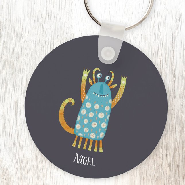 Chaveiro Nome Personalizado de Nigel Monster (Fun monster personalized name aluminium keyring keychain)