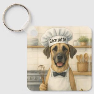 Chaveiro Nome Personalizado Divertido Chef Cachorro Grande