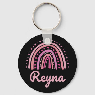 Chaveiro Nome Personalizado Divertido Mulheres Rosa Arco-ír