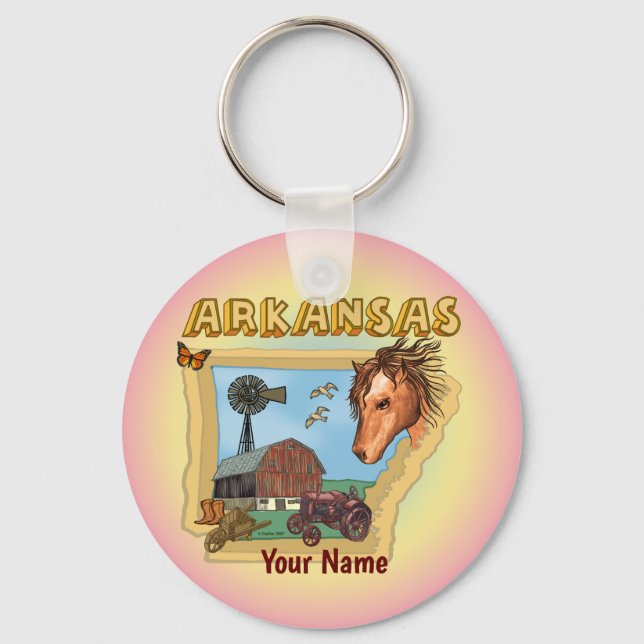 Chaveiro Nome personalizado do Arkansas (Frente)