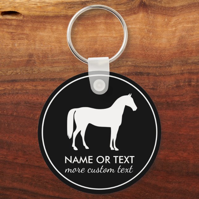 Chaveiro Nome Personalizado do Cavalo Equestre (Frente)