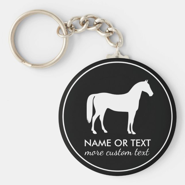 Chaveiro Nome Personalizado do Cavalo Equestre (Frente)