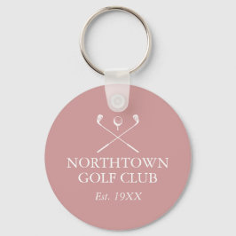 Chaveiro Nome personalizado do clube de golfe Dusty Rosa ro