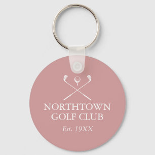 Chaveiro Nome personalizado do clube de golfe Dusty Rosa ro